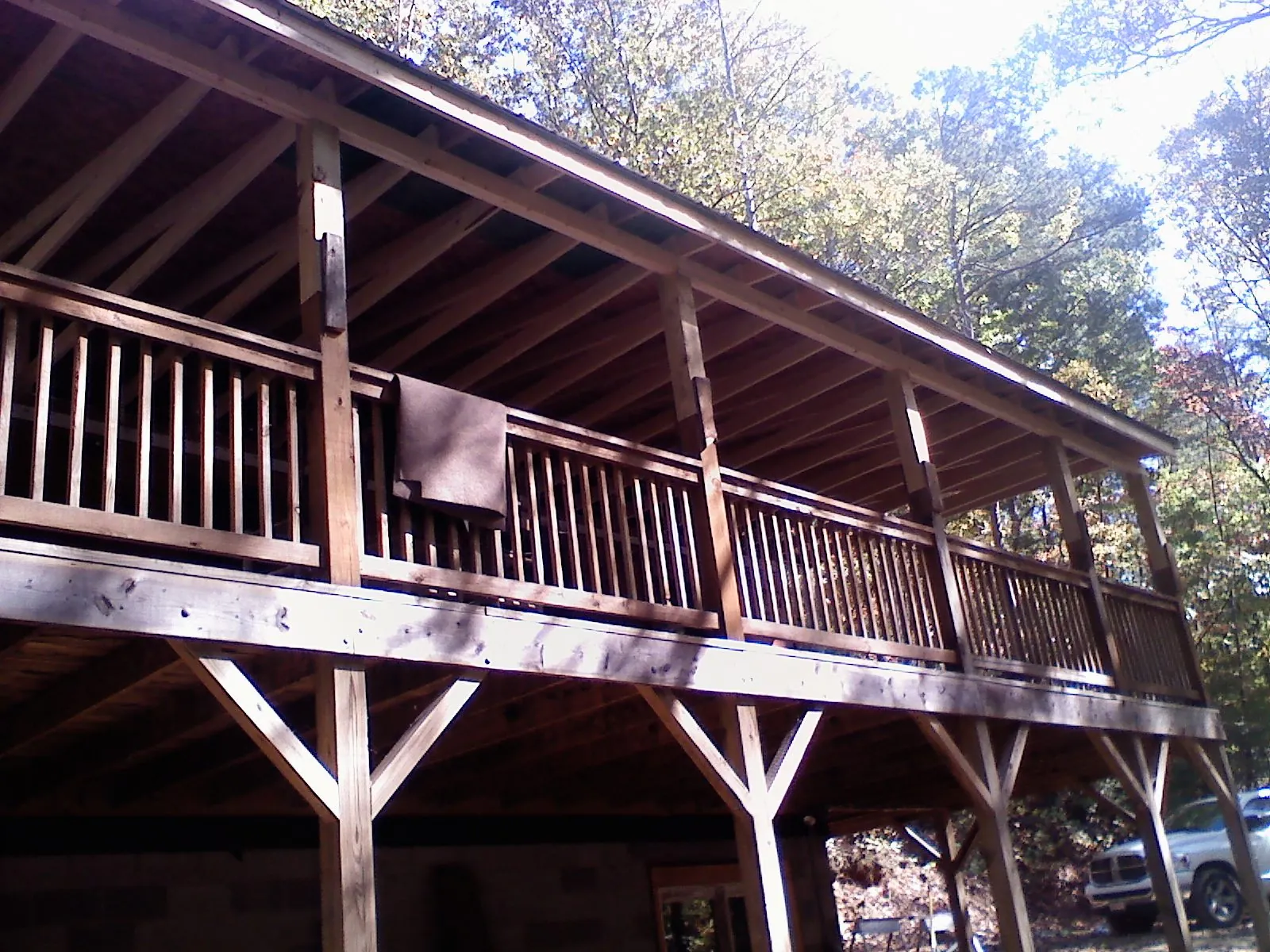 Timber framing under a new elevated porch and deck — Roof Leak Repair in Anthon by Roofing Brothers